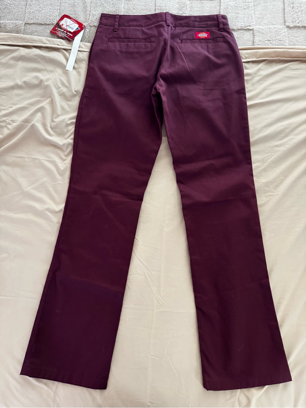 Dickies Women's Wine Boot-Cut Work Pants